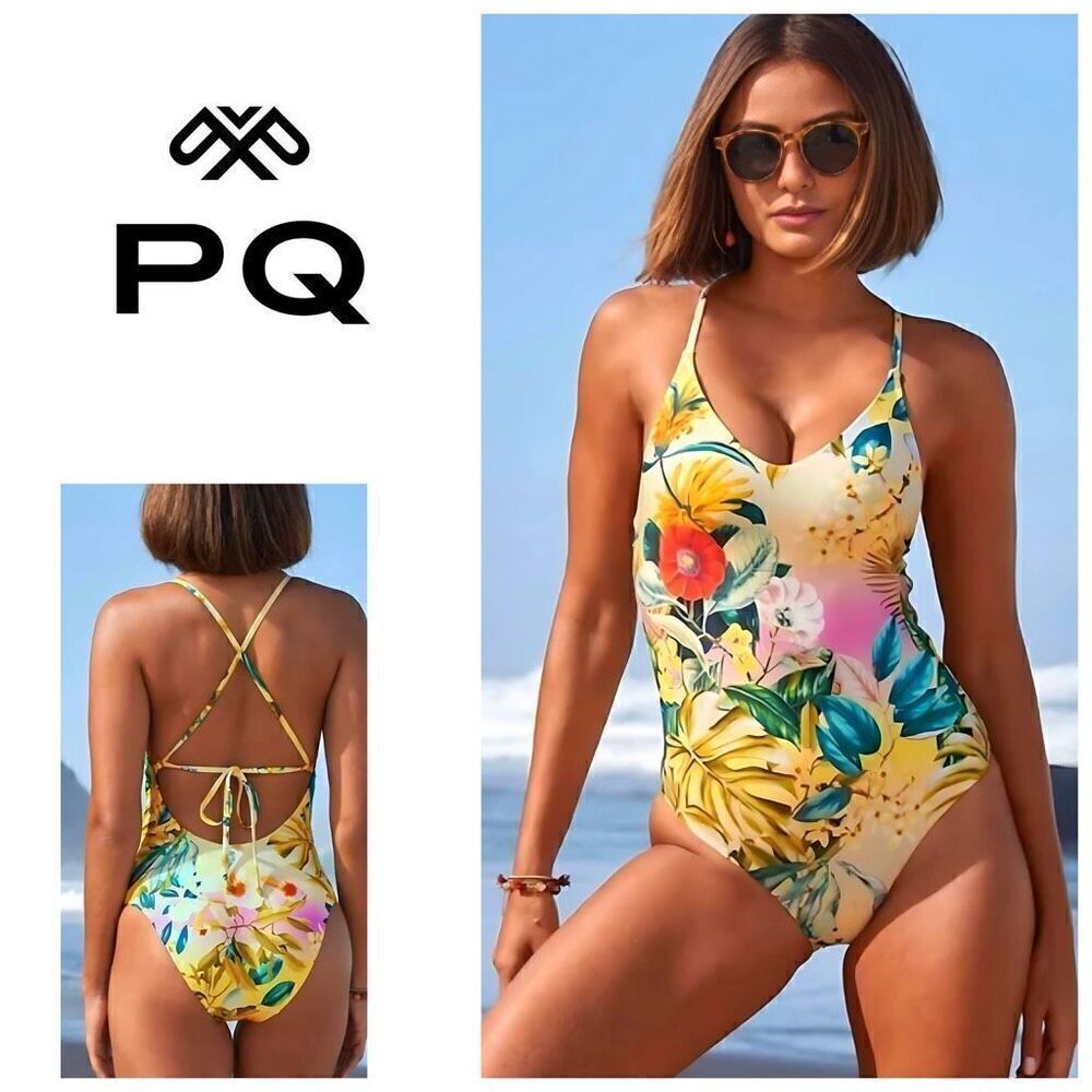 New. PQ Pilyq floral one piece swimsuit. Small . Retails $149